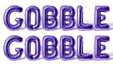 GOBBLE GOBBLE Letter Balloon Banner - DIY Thanksgiving Party Decorations