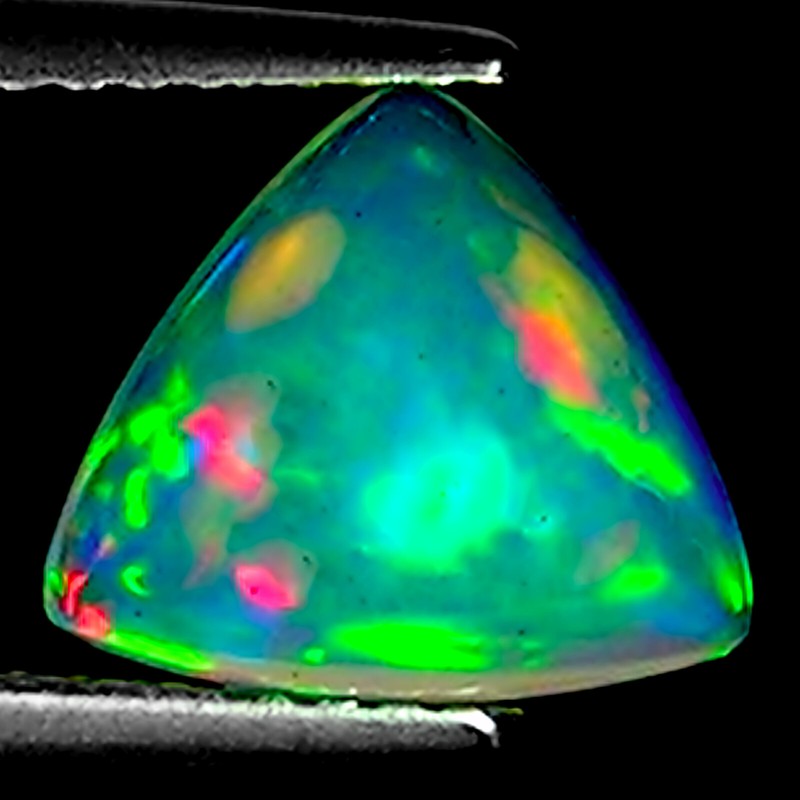 1.40 Ct Natural Ethiopian Cabochon Opal Gemstone Multi Color Trillion Cut