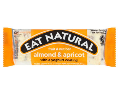 Essen Sie natürliche Riegel Mandel und Aprikose mit Joghurt 12 x 50g Obst- und Nussriegel