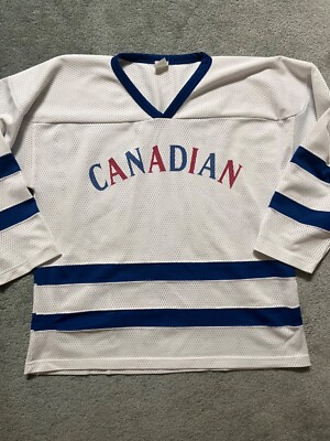 TRUE 1980s 1990s VINTAGE MOLSON CANADIAN BEER XL RARE White Hockey Jersey