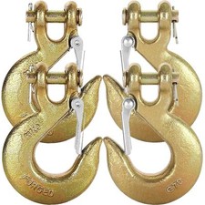 APOCHON 4 Pack 3/8 inch Clevis Slip Hooks 70 Forged Steel Heavy Duty Chain Ho...