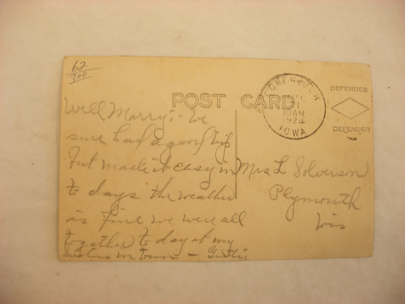 Real Photo Postcard RPPC Consolidated School Swea City Iowa IA 1924