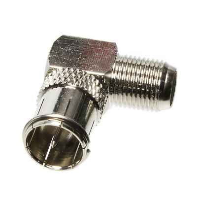 F Stecker zu F-Kupplung Quick Stecker Schnell verbinder gewinkelt 90° SAT TV