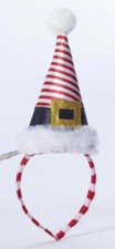 Red White Santa Striped Headband
