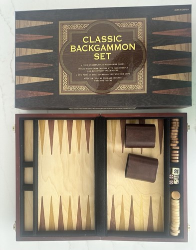 Backgammon Items Classic Backgammon Set~Solid Wood Game Pieces~Inlaid Maple Rosewood ...