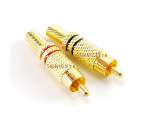 Set Connettori RCA 10 Pezzi 10 Connettori RCA Audio/video Placcati Oro - Alta Qualità, Per Saldatura, Confezione Da 5 Paia Spinotti RCA Oro Maschio - Foto 12