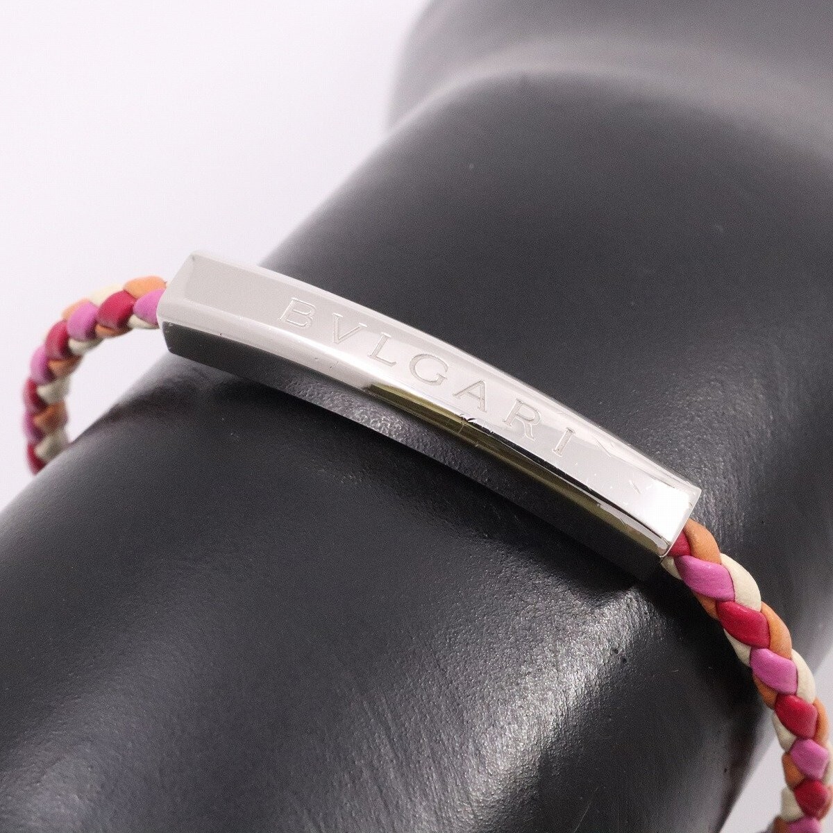 BVLGARI バングル ブルガリ・ブルガリ シルバー レザー 美品 未使用 中古・古着通販】BVLGARI (ブルガリ) レザー切替バングル