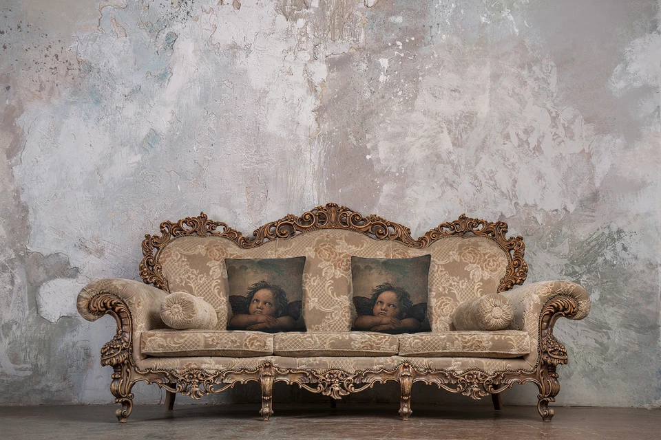 Pillow Covers: Belgian Tapestry Angels New  Arrival - Image 2 of 4