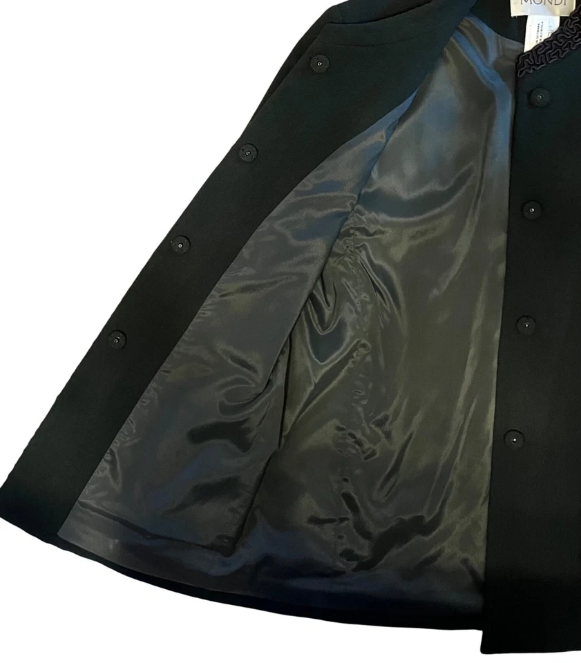 Chaqueta Larga De Colección Años 80 Mondi 34 6 Lana Blazer Bolsillos Alemania Tranquilo Lujo Verde Foto 4 de 4