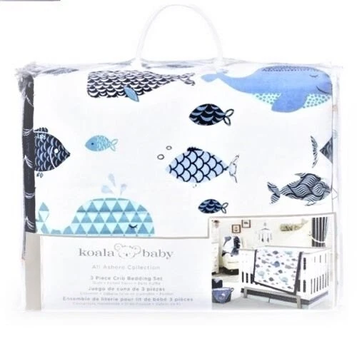 Koala Baby All Ashore 5Pc Crib Bedding Set Include Mobile/Changing Pad Cover New - Image 2 of 4