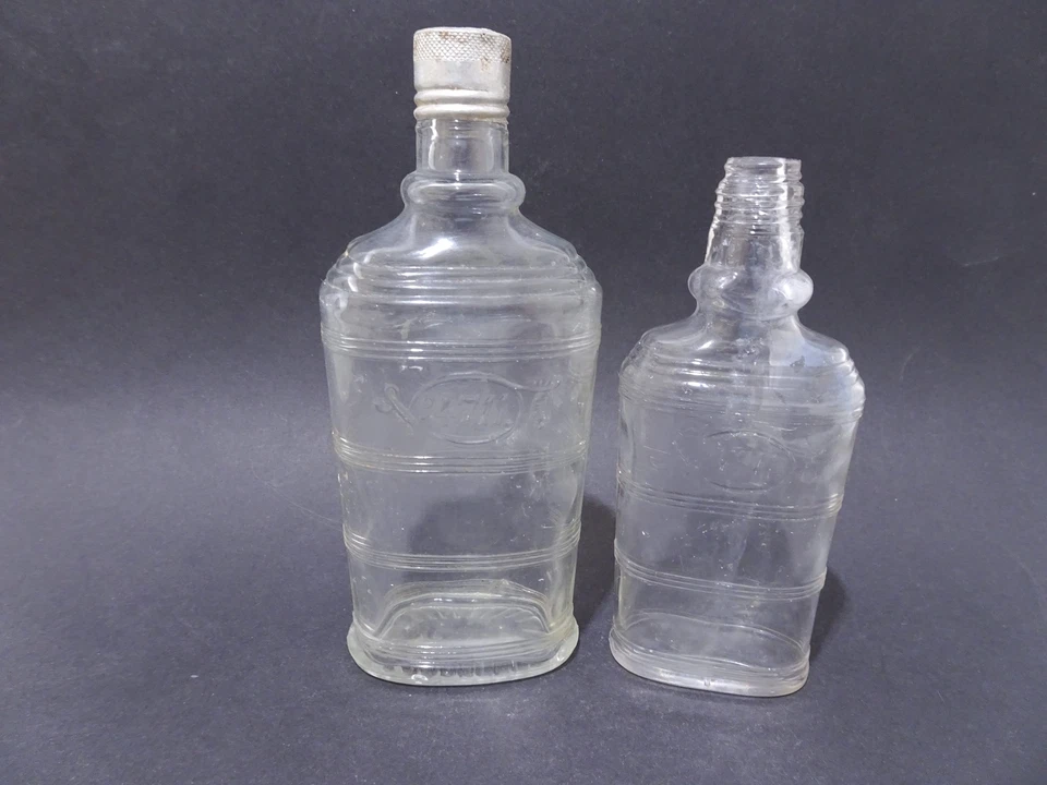 J2tGPJ - 2 x antike 4711 Kölnisch Wasser Glas Flasche - Vintage - Reklame - Bild 2 von 4