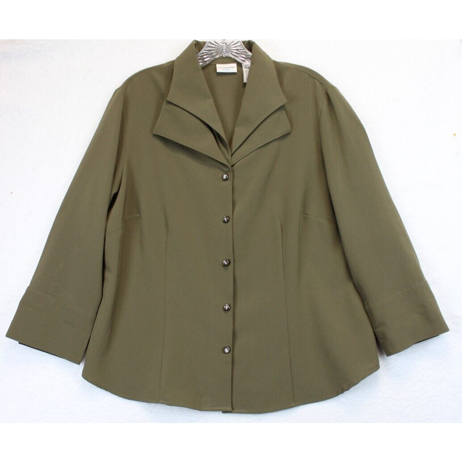 Covington Button Up Rhinestone Blouse Double Coll… - image 2