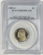 1982-S Jefferson Nickel Graded PR69DCAM by PCGS