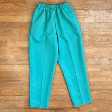 Vintage High Waist Ankle Pants Size Small/Medium 27-30" Waist 90s Aqua/Teal