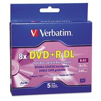 Verbatim Dual-layer Dvd+r Discs 8.5gb 8x W/jewel Cases 5/pack Silver 95311 on sale Verbatim Dual-layer Dvd+r Discs 8.5gb 8x W/jewel Cases 5/pack Silver 95311 on sale
