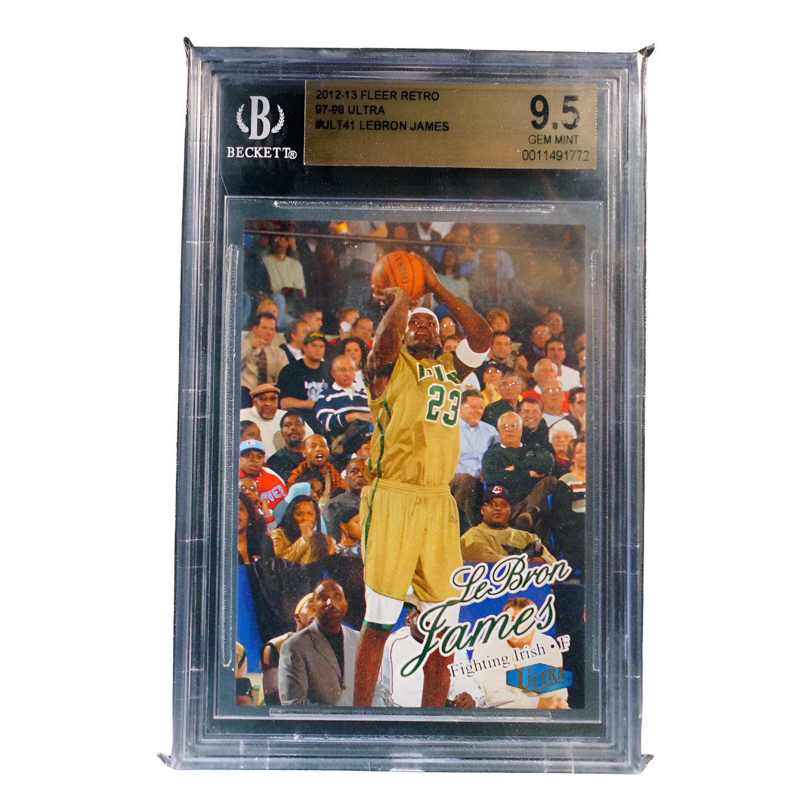 LeBron James 2012-13 Fleer Retro Ultra #ULT41 Fighting Irish BGS 9.5 Gem Mint