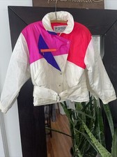 Fera Vintage 80s/90s Colorblock Women's Retro Ski Jacket - Size 12 - Skiwear