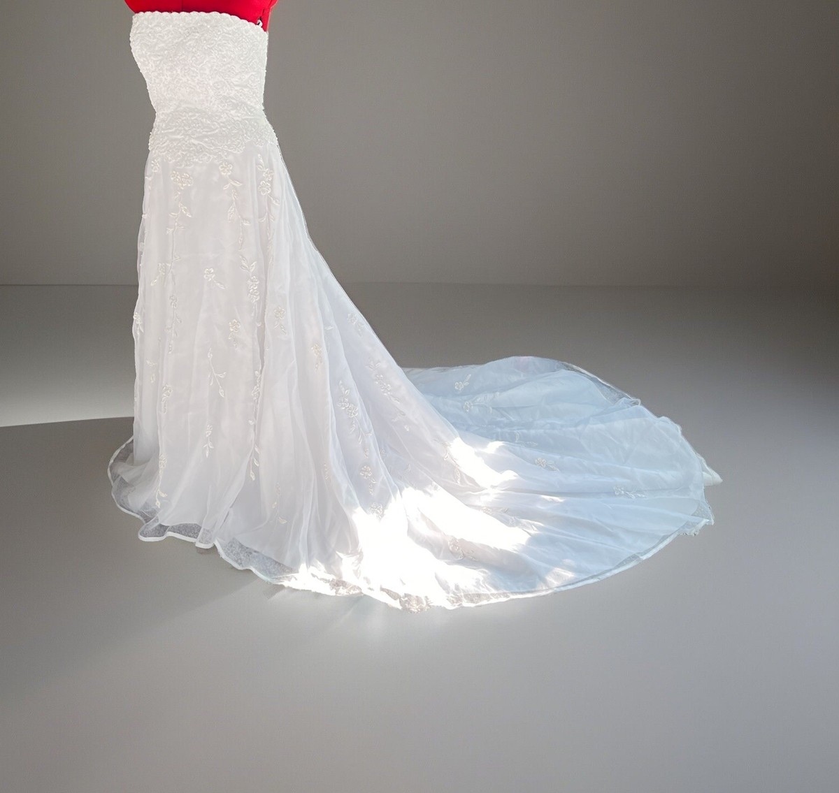 Lady Eleanor David's Bridal Gown White Strapless Chapel Wedding Dress Size  12 | eBay