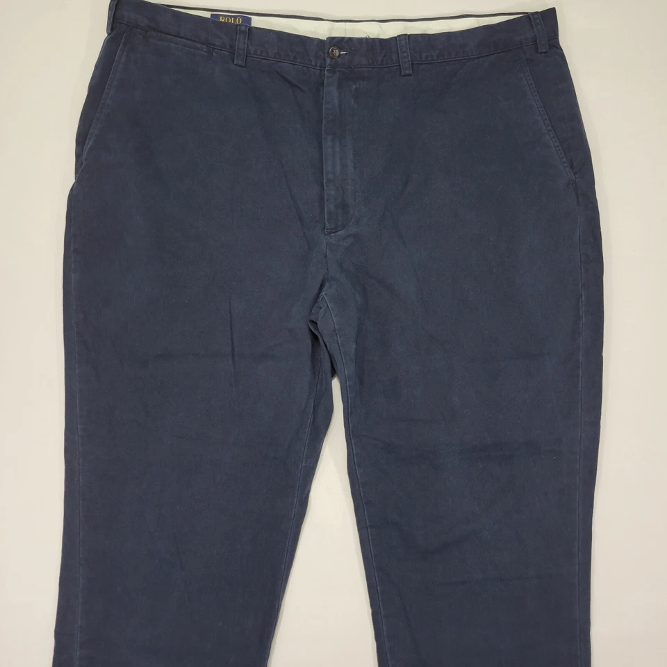 Polo Ralph Lauren Men's Chino Pants Navy Blue Flat Front Twill Cotton Sz 44B-30 - Image 2 of 4