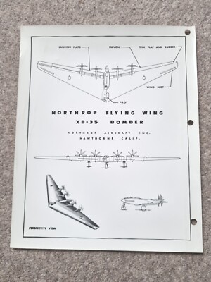GROSSES ORIGINAL 1940er FOTO NORTHROP XB-35 PROTOTYP BOMBER DESIGNS 25x20 cm
