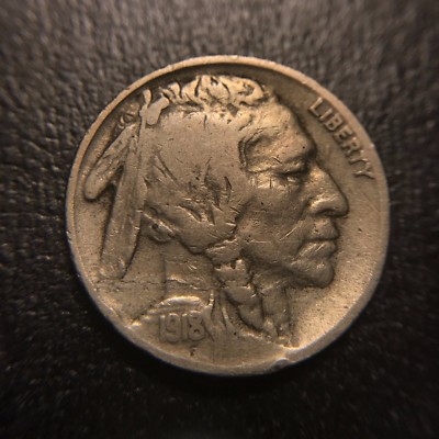 1918 S Two 2 Feathers Buffalo Nickel VF Very Fine FS401 San Francisco Variety 5c