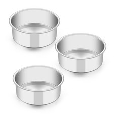 "Juego de 3 sartenes para pasteles de 5 pulgadas, sartenes redondas de acero inoxidable, aptas para lavavajillas"