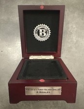 America  s First Silver Dollar 8 Reales Coin Display - BOX ONLY Bradford Mint
