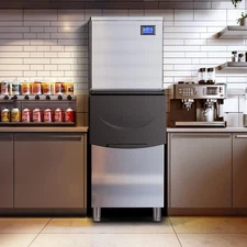 Commercial Ice Maker 550LBS/24H with 350LBS Storage Bin Auto Self-Cleaning