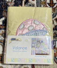 Kids Line GOSSAMER WINGS Embroidered Butterfly Baby Window Valance Pink Yellow