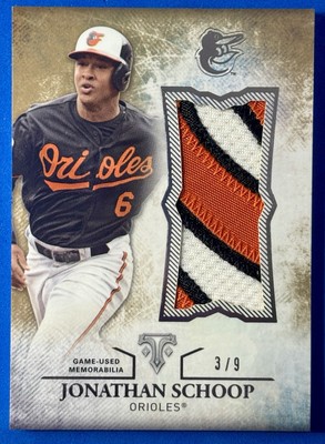 2015 Topps Triple Threads Jumbo Letter Patch Jonathan Schoop 3/9 UJR-JSH Orioles