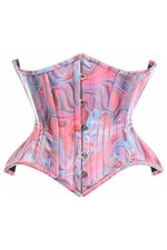 Corsés Margarita Cajón Superior Retro Remolino Acero Deshuesado Corte Curvilíneo Bajo Busto Cincher Cor
