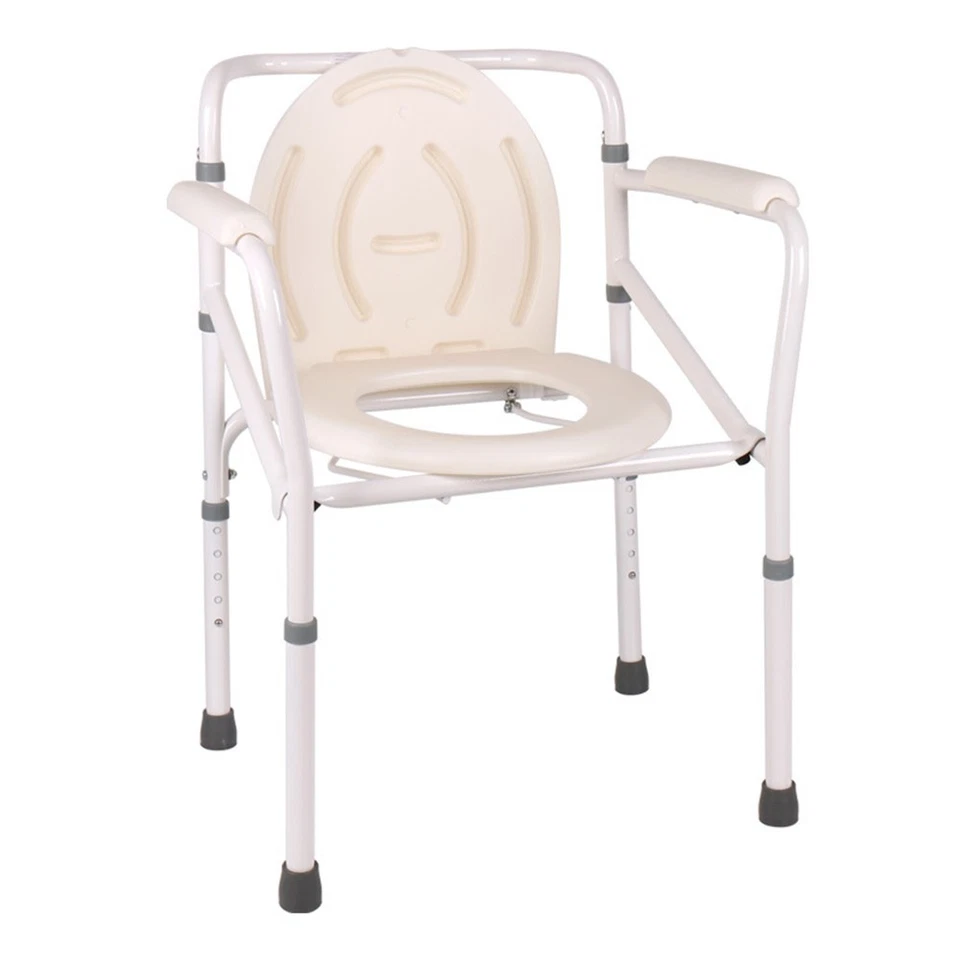Elderly pregnant women folding commode chair mobile adjustable shower chair - Image 2 of 4