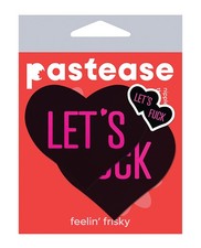 Nipple Pasties Pastease Lets Love Hearts One Size Black Nipple Covers