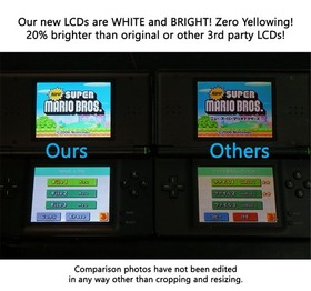 Nintendo DS Lite Game Console System Refurbished New Shell + White & Bright LCDs