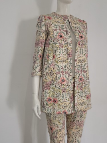 Zara (S) Floral Trousers Suit UK 8 10 EU 36 38 Long-Line Blazer Jacket Co-Ord - Picture 7 of 18
