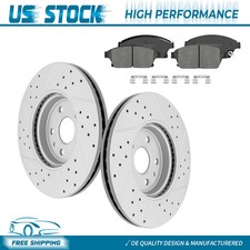 Front Drilled Disc Brake Rotors & Ceramic Pads for 2013-2017 Chevy Trax Encore