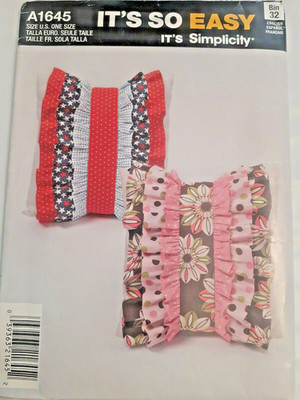Simplicity 1645 Pillows Toss Throw Craft Sewing Pattern Ruffle Square 18'' Home