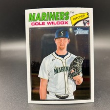 2026 Topps Heritage COLE WILCOX (RC) Rookie Card Chrome #155 Seattle Mariners. rookie card picture