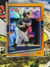 2020 Panini Donruss Baseball Jose Ramirez #158 Orange Holo Parallel MLB CLE 