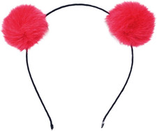 Faux Fluffy Rabbit Fur Ball Cat Ears Panda Ha...