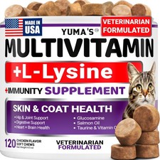 Cat Multivitamin Chews - Cat Vitamins and Supplements - Taurine  Lysine for ...