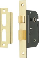 Strong Sterling MLB325 2.5-inch/65mm 3-Lever Bathroom Sashlock - Brass Sash Lock