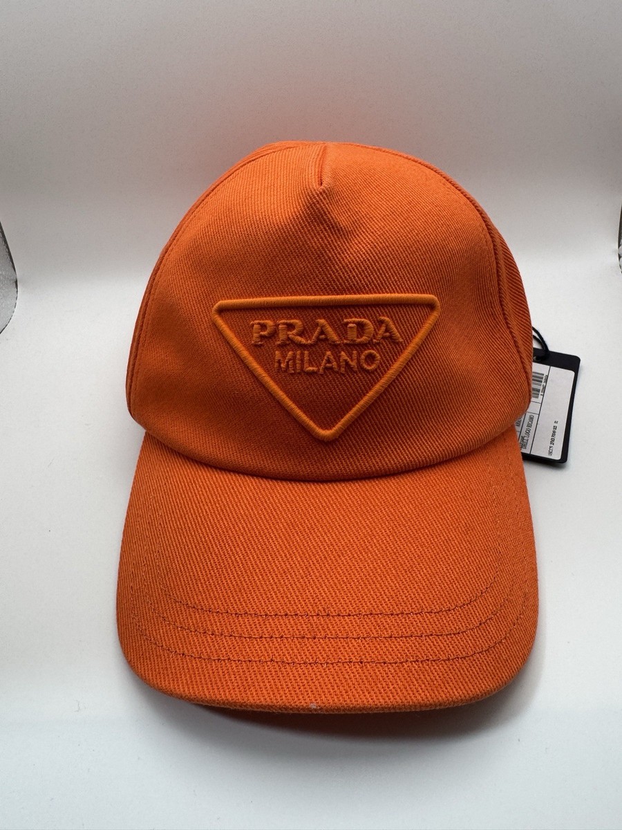 Prada Baseball Hat Cap Orange Sz M/58 | eBay