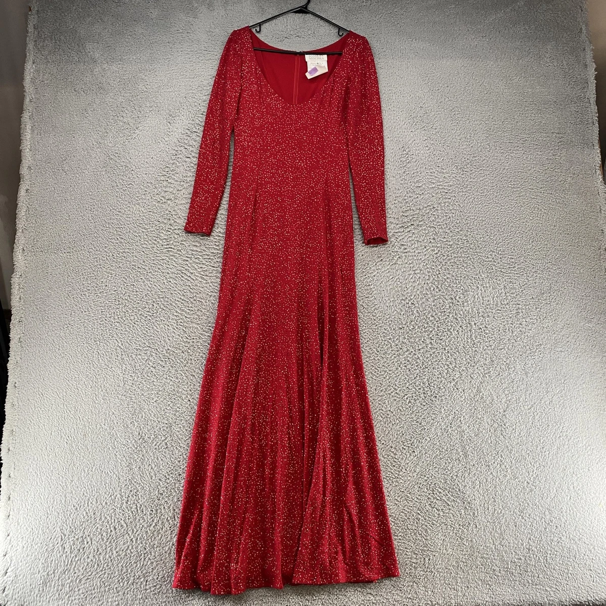 chinese dress ladies V-Neck Long Sleeve Pleated Gown by Badgley Mischka main image 0