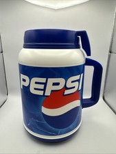 Pepsi 64oz Large Insulated Whirley Drink Blue Travel Mug W Lid - NO straw- VTG