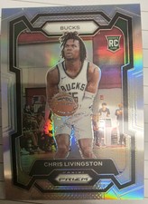 2023-24 Panini Prizm Chris Livingston #156 Silver Prizm Rookie Milwaukee Bucks