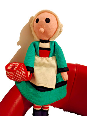 Vintage Spout, with Baluchon Knitted Doll