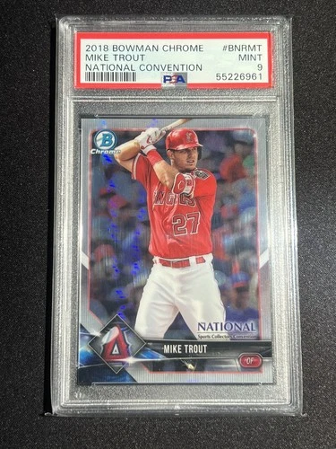 Mike Trout 2018 Bowman Chrome National Convention #BNRMT Refractor PSA 9 MINT