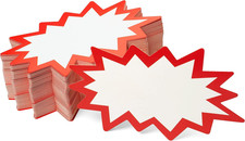 100Pcs Starburst Sale Price Tags with Sticker Dots 3x5 Inch White Cards New