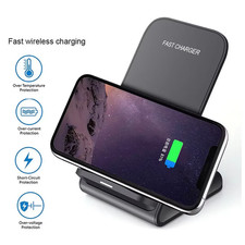 15W Wireless Charger Stand Pad for Iphone 17-11 Pro X XS Max XR 8 Samsung Xiaomi